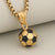 1 PCS/Package 304 Stainless Steel 18K Gold Plated Tennis Racket Football Pendant