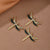 1 PCS/Package Copper Zircon 18K Gold Plated Dragonfly Pendant