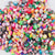 1 Pack Soft Clay Rainbow Heart Shape Beads