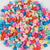 1 Pack Soft Clay Rainbow Heart Shape Beads