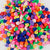 1 Pack Soft Clay Rainbow Heart Shape Beads