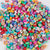 1 Pack Soft Clay Rainbow Heart Shape Beads