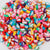 1 Pack Soft Clay Rainbow Heart Shape Beads