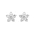 1 Pair 18K Gold Plated Sterling Silver Zircon Flower Ear Studs