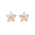 1 Pair 18K Gold Plated Sterling Silver Zircon Flower Ear Studs