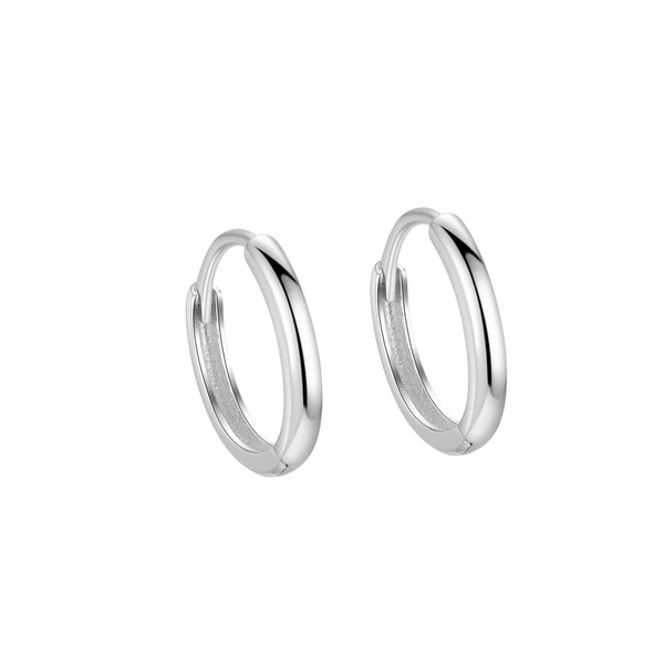 1 Pair 925 Sterling Silver Circle Solid Color Hoop Earrings