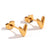 1 Pair Basic Classic Style Letter Plating Stainless Steel 18k Gold Plated Ear Studs