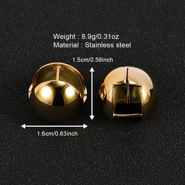 1 Pair Basic Minimalist Classic Style Round Heart Shape Polishing Plating 316 Stainless Steel  18K Gold Plated Ear Clip