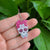 1 Pair Basic Skull Patchwork Arylic Drop Earrings