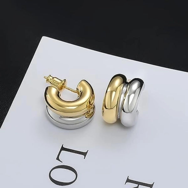 1 Pair Casual Color Block Polishing Plating Stainless Steel Gold Plated Ear Studs