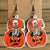 1 Pair Casual Cute Moon Cat Skull Arylic Drop Earrings