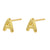 1 Pair Casual Elegant Simple Style Letter Copper Plating 18k Gold Plated Ear Studs