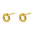 1 Pair Casual Elegant Simple Style Letter Copper Plating 18k Gold Plated Ear Studs