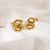 1 Pair Casual Heart Shape Solid Color Plating Stainless Steel 14k Gold Plated Ear Studs