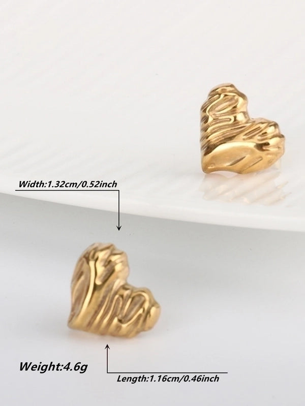 1 Pair Casual Modern Style Heart Shape Lightning Bird Plating Inlay Stainless Steel Titanium Steel Zircon 18k Gold Plated Drop Earrings Ear Studs