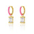 1 Pair Casual Oval Heart Shape Rectangle Titanium Steel Enamel Plating Inlay Zircon Drop Earrings