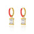 1 Pair Casual Oval Heart Shape Rectangle Titanium Steel Enamel Plating Inlay Zircon Drop Earrings