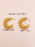 1 Pair Casual Simple Style Commute C Shape Geometric Polishing Plating Stainless Steel Gold Plated Ear Studs