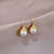 1 Pair Casual Simple Style Heart Shape Flower Butterfly Plating Inlay Copper Pearl Zircon Drop Earrings