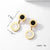 1 Pair Casual Simple Style Round Number Heart Shape Plating Inlay Stainless Steel Shell 18k Gold Plated Drop Earrings Earrings