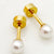 1 Pair Casual Simple Style Round Plating Stainless Steel Imitation Pearl Gold Plated Ear Studs