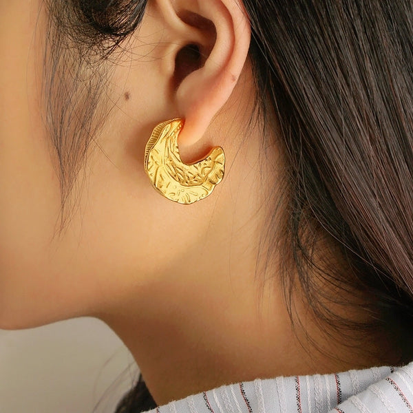 1 Pair Casual Vacation C Shape 304 Stainless Steel 316 Stainless Steel  18K Gold Plated Ear Studs