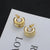 1 Pair Classic Style C Shape Polishing Plating Titanium Steel 18k Gold Plated Ear Studs