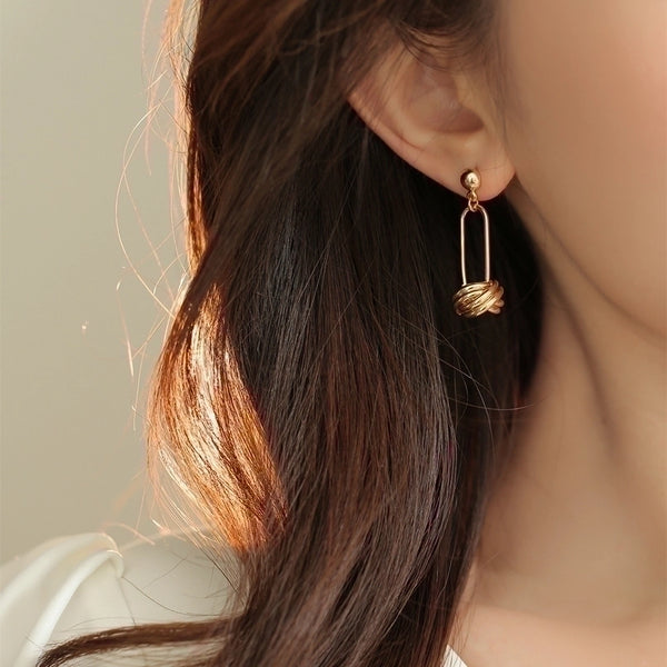 1 Pair Classic Style Commute Solid Color Plating Brass Gold Plated Drop Earrings