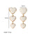 1 Pair Classic Style Heart Shape Polishing Plating Stainless Steel 18k Gold Plated Drop Earrings Ear Studs