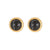 1 Pair Classic Style Round Texture Inlay 304 Stainless Steel Turquoise White Gold Plated Gold Plated Ear Studs