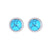 1 Pair Classic Style Round Texture Inlay 304 Stainless Steel Turquoise White Gold Plated Gold Plated Ear Studs