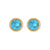 1 Pair Classic Style Round Texture Inlay 304 Stainless Steel Turquoise White Gold Plated Gold Plated Ear Studs