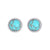 1 Pair Classic Style Round Texture Inlay Stainless Steel Turquoise Ear Studs