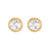 1 Pair Classic Style Round Texture Inlay 304 Stainless Steel Turquoise White Gold Plated Gold Plated Ear Studs