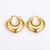 1 paire de boucles d'oreilles pendantes en acier inoxydable plaqué or, demi-cercle, quadrilatère rond, Style classique