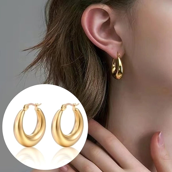 1 Pair Commute U Shape Irregular Plating Stainless Steel Earrings