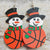 1 Pair Cute Basketball Football Snowman Pu Leather Iron Earrings