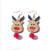 1 Pair Cute Christmas Hat Christmas Tree Santa Claus Pu Leather Earrings