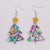 1 Pair Cute Christmas Tree Santa Claus Snowman Arylic Drop Earrings