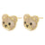 1 Pair Cute Shiny Bear Plating Inlay Copper Zircon 18k Gold Plated Ear Studs