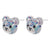 1 Pair Cute Shiny Bear Plating Inlay Copper Zircon 18k Gold Plated Ear Studs