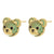 1 Pair Cute Shiny Bear Plating Inlay Copper Zircon 18k Gold Plated Ear Studs