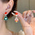 1 Pair Cute Snowflake Inlay Alloy Rhinestones Drop Earrings