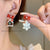 1 Pair Cute Snowflake Inlay Alloy Rhinestones Drop Earrings