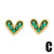 1 Pair Cute Sweet Heart Shape Pineapple Butterfly Plating Inlay Copper Zircon 18k Gold Plated Ear Studs