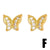 1 Pair Cute Sweet Heart Shape Pineapple Butterfly Plating Inlay Copper Zircon 18k Gold Plated Ear Studs