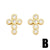 1 Pair Cute Sweet Heart Shape Pineapple Butterfly Plating Inlay Copper Zircon 18k Gold Plated Ear Studs