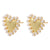 1 Pair Elegant Bear Heart Shape Plating Inlay Copper Artificial Pearls Zircon 18k Gold Plated Ear Studs