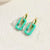 1 Pair Elegant Classic Style Square Enamel Plating Inlay Copper Zircon 14k Gold Plated Earrings