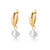 1 Pair Elegant Geometric Plating Inlay Freshwater Pearl Copper Zircon Drop Earrings